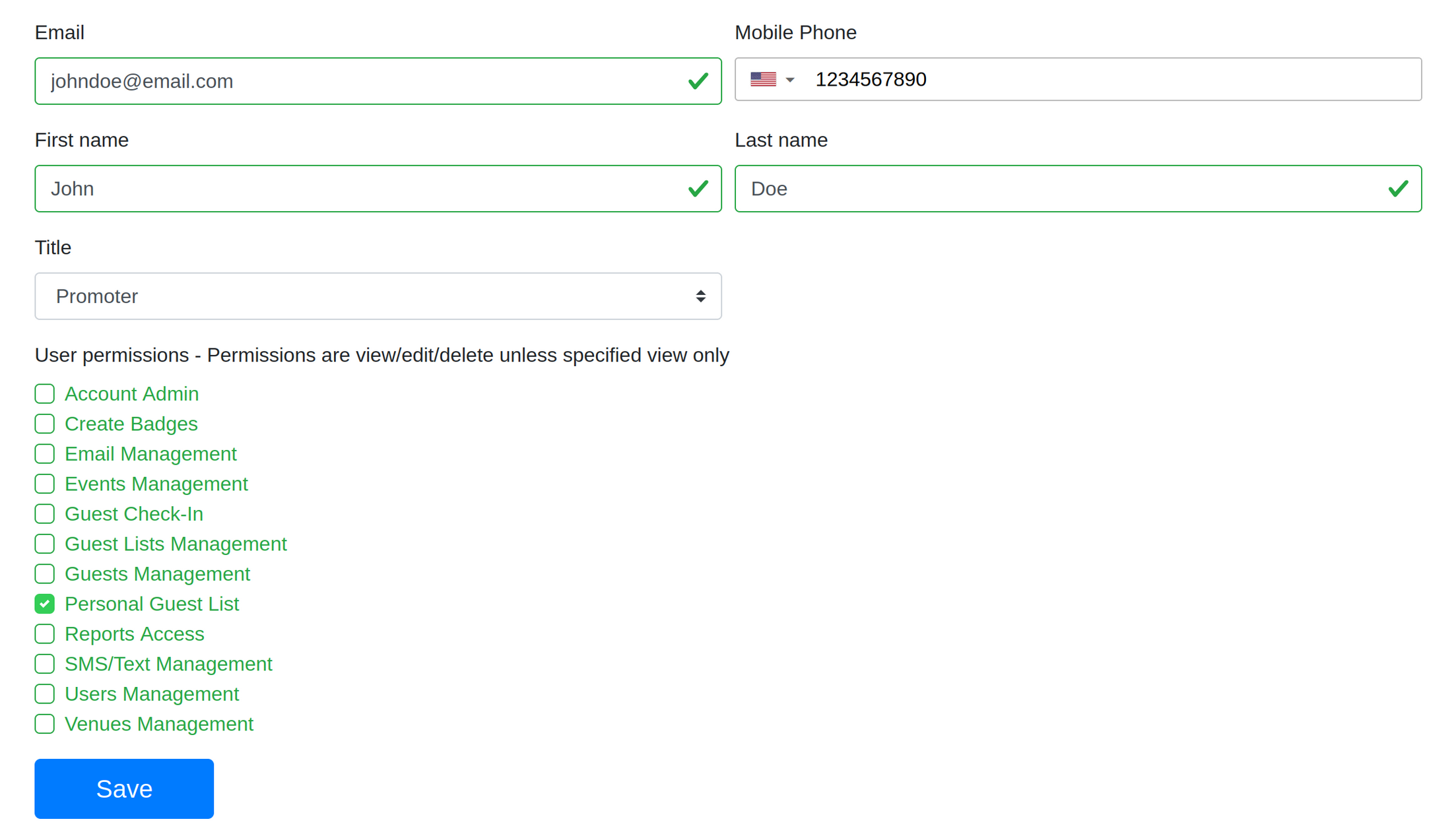 GuestQueue Personal Guest List