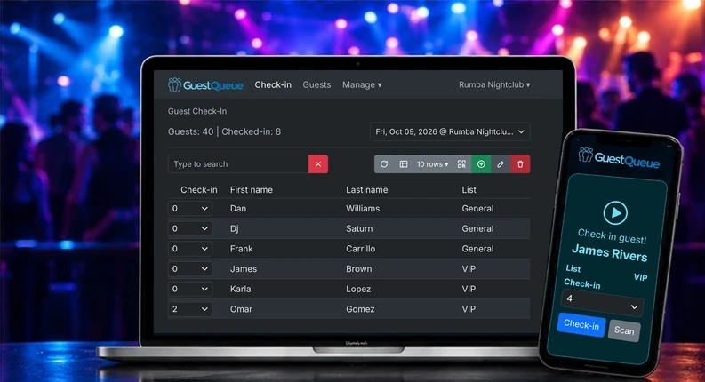 GuestQueue nightclub guest list management