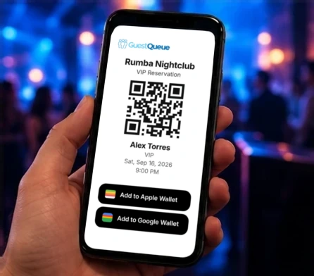 GuestQueue reservation mobile wallet pass